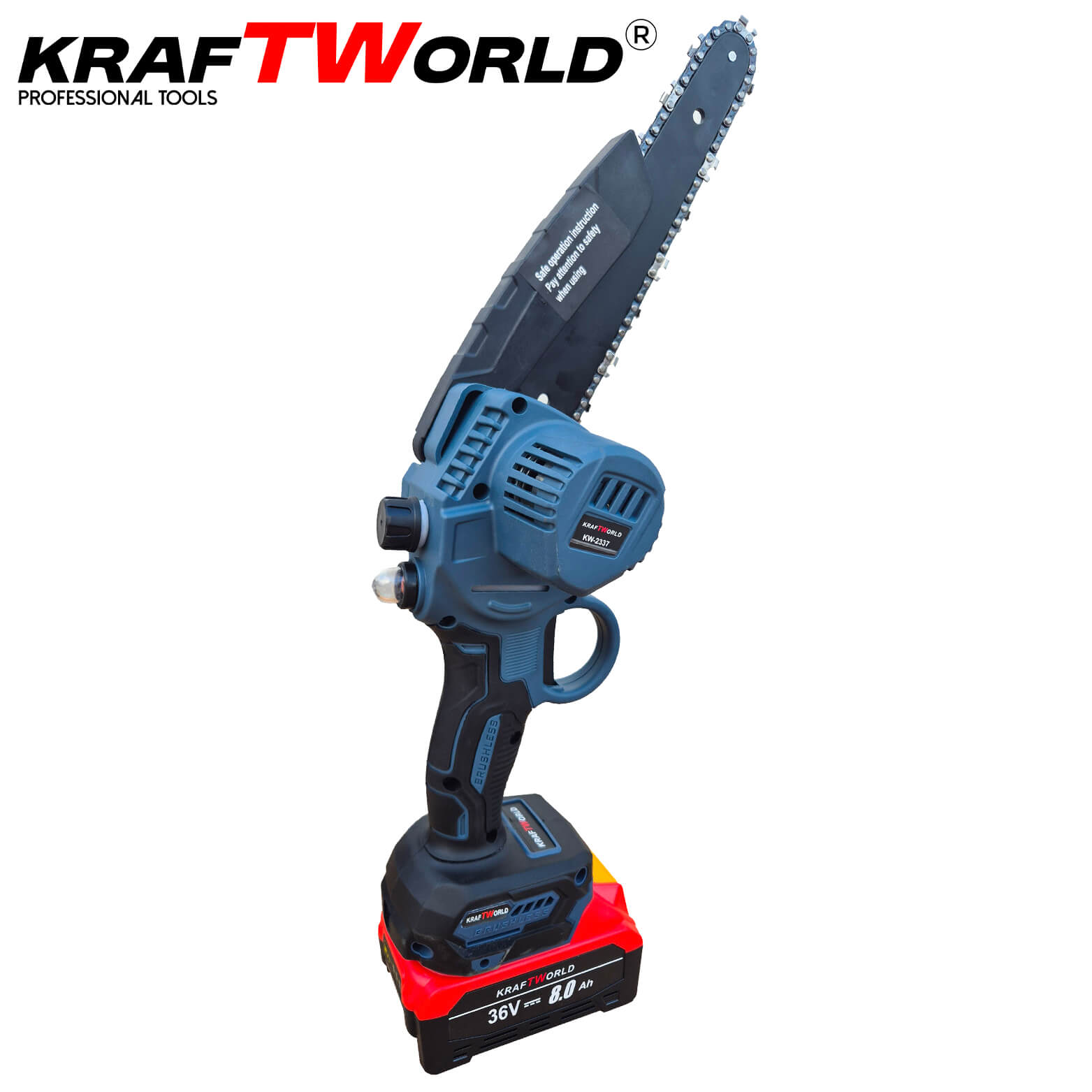 Резачка за Клони KraftWorld с 2 Батерии 36V 8А с Автоматично Омасляване и Две Вериги ГРАДИНСКИ Резачка за Клони KraftWorld с 2 Батерии 36V 8А с Автоматично Омасляване и Две Вериги - Image 3