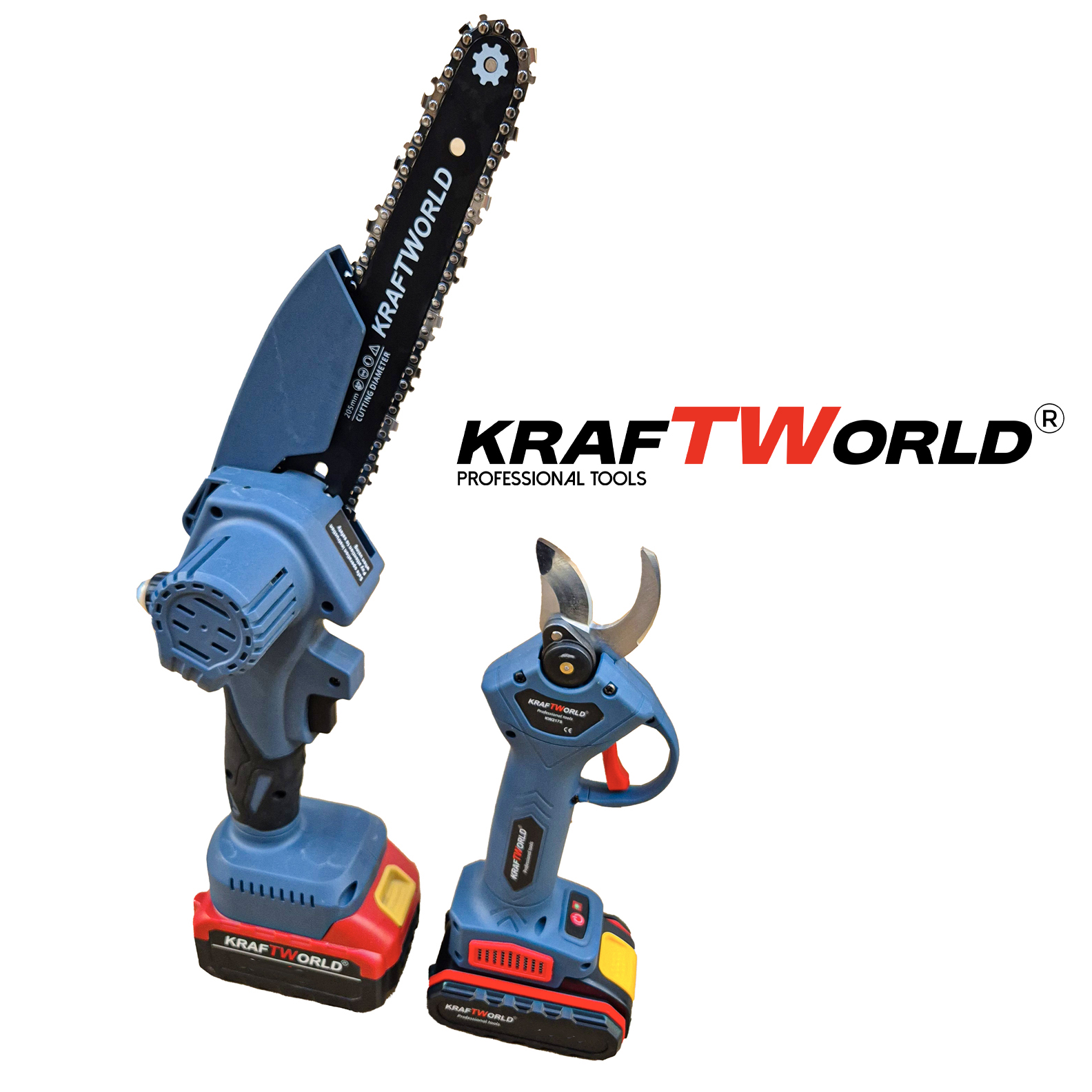 Комплект: Мини Резачка и Лозарска Ножица KraftWorld с 2бр батерии АКУМУЛАТОРНИ Комплект: Мини Резачка и Лозарска Ножица KraftWorld с 2бр батерии - Image 4