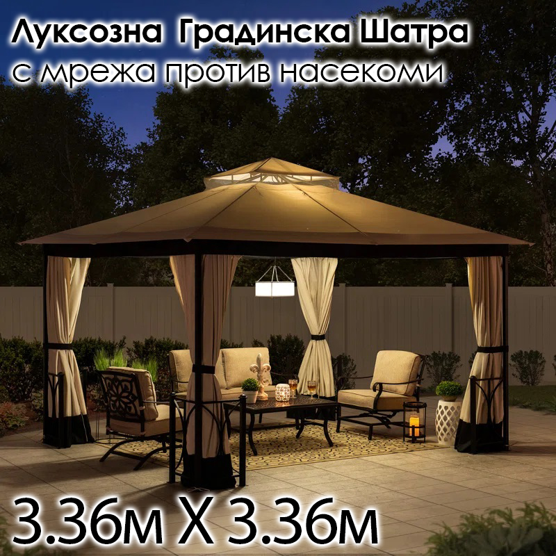 Висококачествен 3M Чадър с LED Светлини и UV Защита – Стилен Комфорт на Открито! ЗА ДОМА Висококачествен 3M Чадър с LED Светлини и UV Защита – Стилен Комфорт на Открито! - Image 2
