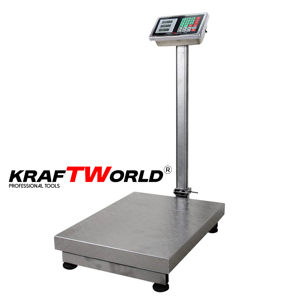 Електронен платформен кантар KraftWorld – до 1000 кг, платформа 80×60см КАНТАРИ Електронен платформен кантар KraftWorld – до 1000 кг, платформа 80x60см - Image 3