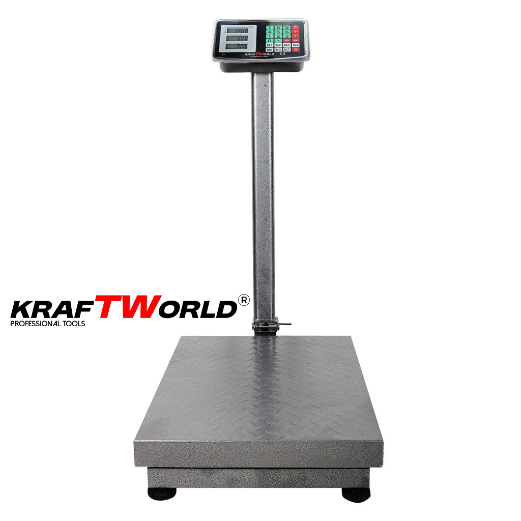Електронен платформен кантар KraftWorld – до 1000 кг, платформа 80×60см КАНТАРИ Електронен платформен кантар KraftWorld – до 1000 кг, платформа 80x60см - Image 5