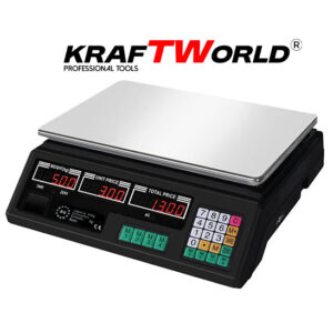 Alternative view of Електронен кантар KraftWorld до 40 кг - Везна с метален плот,памет за 7 артикула