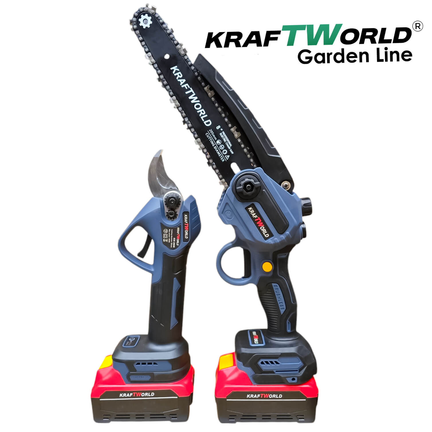 Акумулаторна Лозарска Ножица и Резачка за Клони с 2 шини 15см и 20см KraftWorld ГРАДИНСКИ Акумулаторна Лозарска Ножица и Резачка за Клони с 2 шини 15см и 20см KraftWorld - Image 3