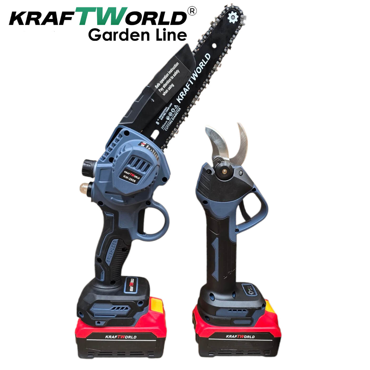 Акумулаторна Лозарска Ножица и Резачка за Клони с 2 шини 15см и 20см KraftWorld ГРАДИНСКИ Акумулаторна Лозарска Ножица и Резачка за Клони с 2 шини 15см и 20см KraftWorld - Image 4