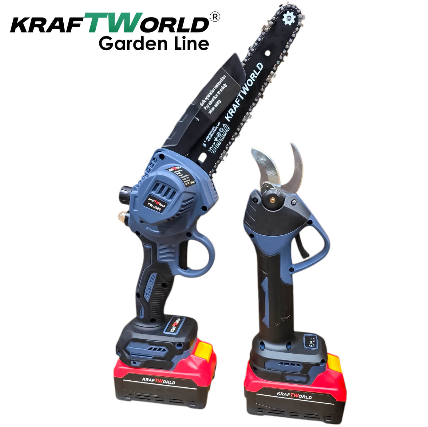 Акумулаторна Лозарска Ножица и Резачка за Клони с 2 шини 15см и 20см KraftWorld ГРАДИНСКИ Акумулаторна Лозарска Ножица и Резачка за Клони с 2 шини 15см и 20см KraftWorld - Image 5