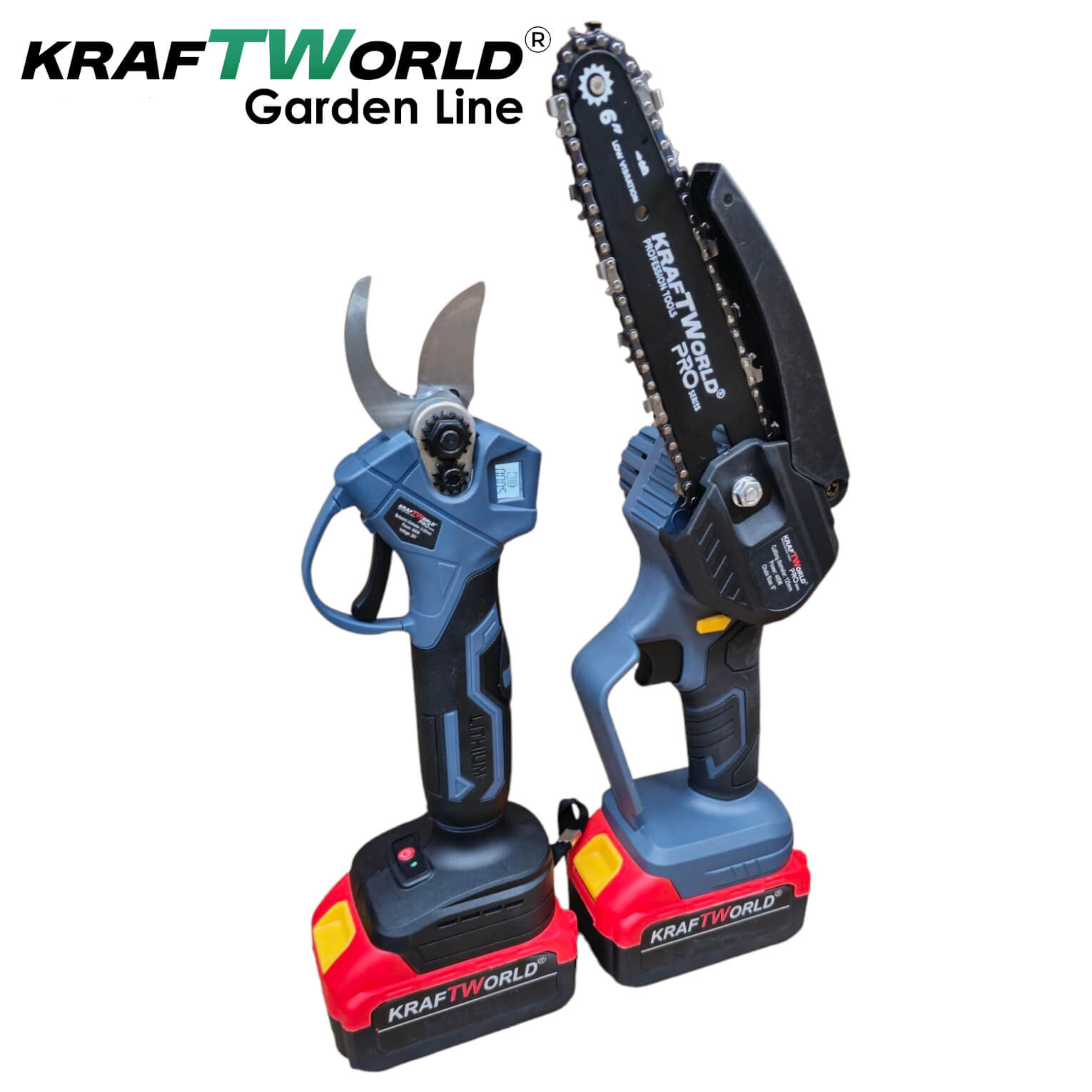 Акумулаторен Комплект 3в1 KraftWorld – Резачка 15 и 20см , Ножица и Телескопичен Прът 2,5м ГРАДИНСКИ Акумулаторен Комплект 3в1 KraftWorld – Резачка 15 и 20см , Ножица и Телескопичен Прът 2,5м - Image 4