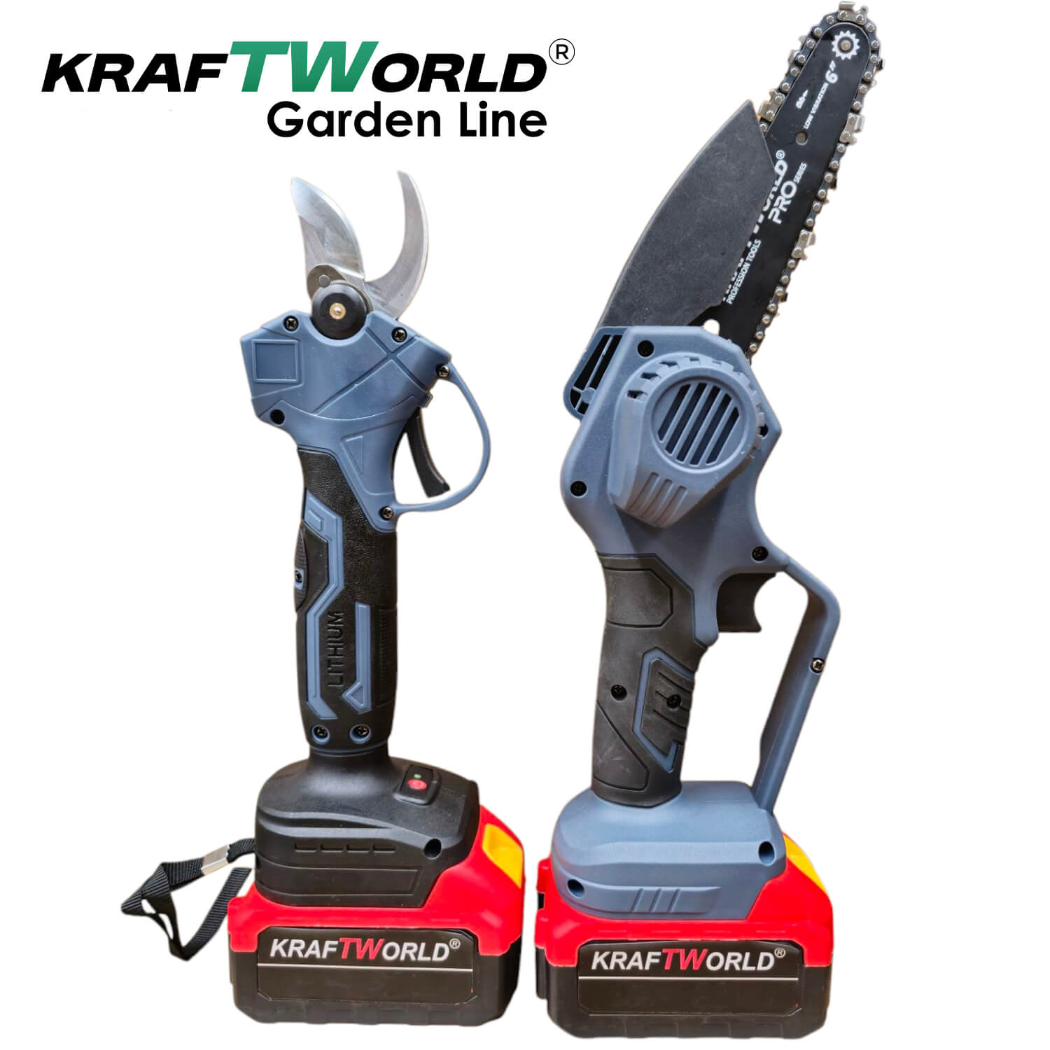 Акумулаторен Комплект 3в1 KraftWorld – Резачка 15 и 20см , Ножица и Телескопичен Прът 2,5м ГРАДИНСКИ Акумулаторен Комплект 3в1 KraftWorld – Резачка 15 и 20см , Ножица и Телескопичен Прът 2,5м - Image 5