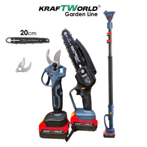 Alternative view of Акумулаторен Комплект 3в1 KraftWorld – Резачка 15 и 20см , Ножица и Телескопичен Прът 2,5м