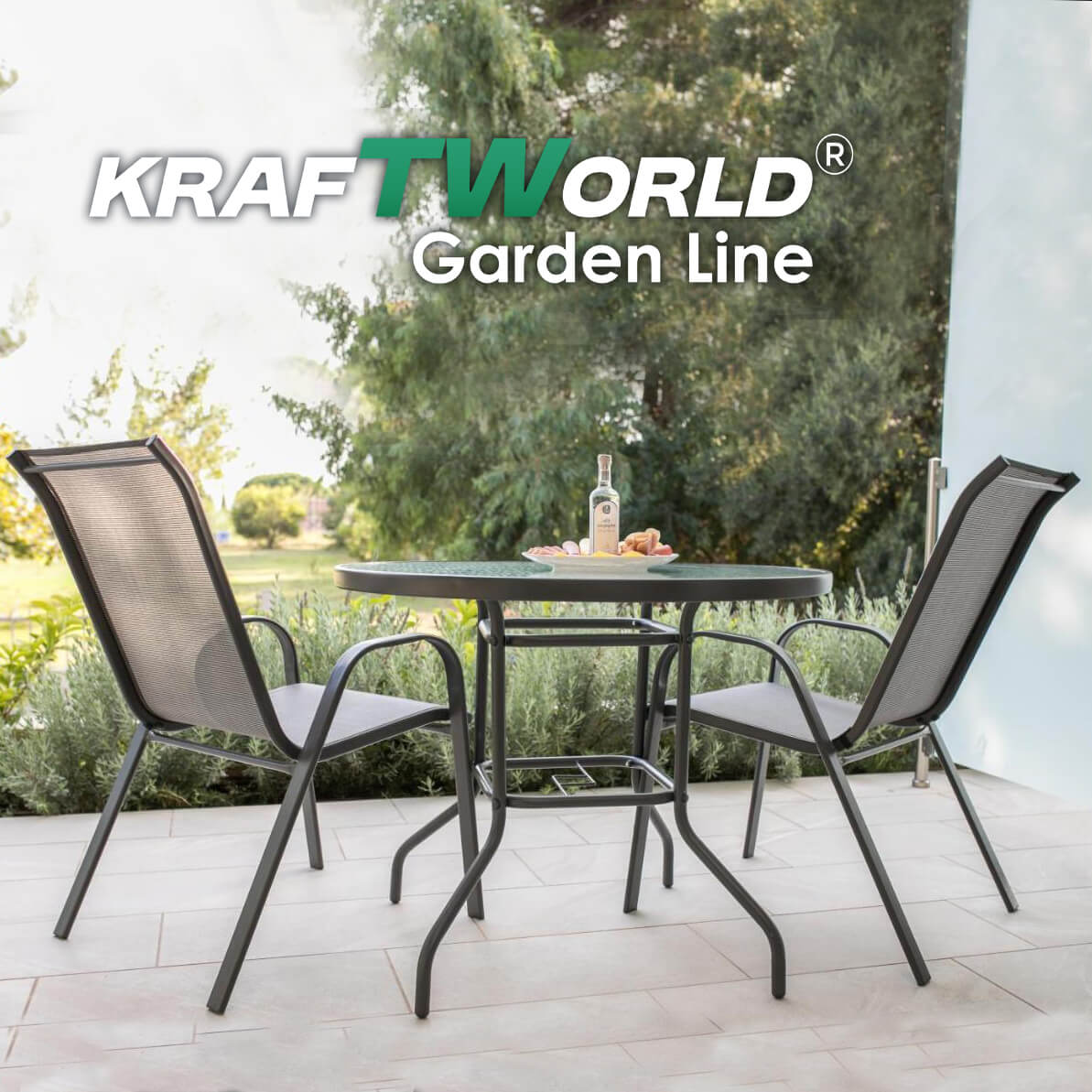 Градински Kомплект Capri – 4 Стола и кръгла Маса Kraftworld Gardenline Водоустойчив ГРАДИНСКИ МЕБЕЛИ Градински Kомплект Capri – 4 Стола и кръгла Маса Kraftworld Gardenline Водоустойчив - Image 4