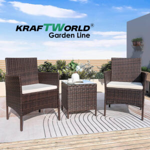Alternative view of Луксозен Ратанов Комплект 2 Кресла и Маса Kraftworld Garden два стола и маса - UV и водоустойчиви