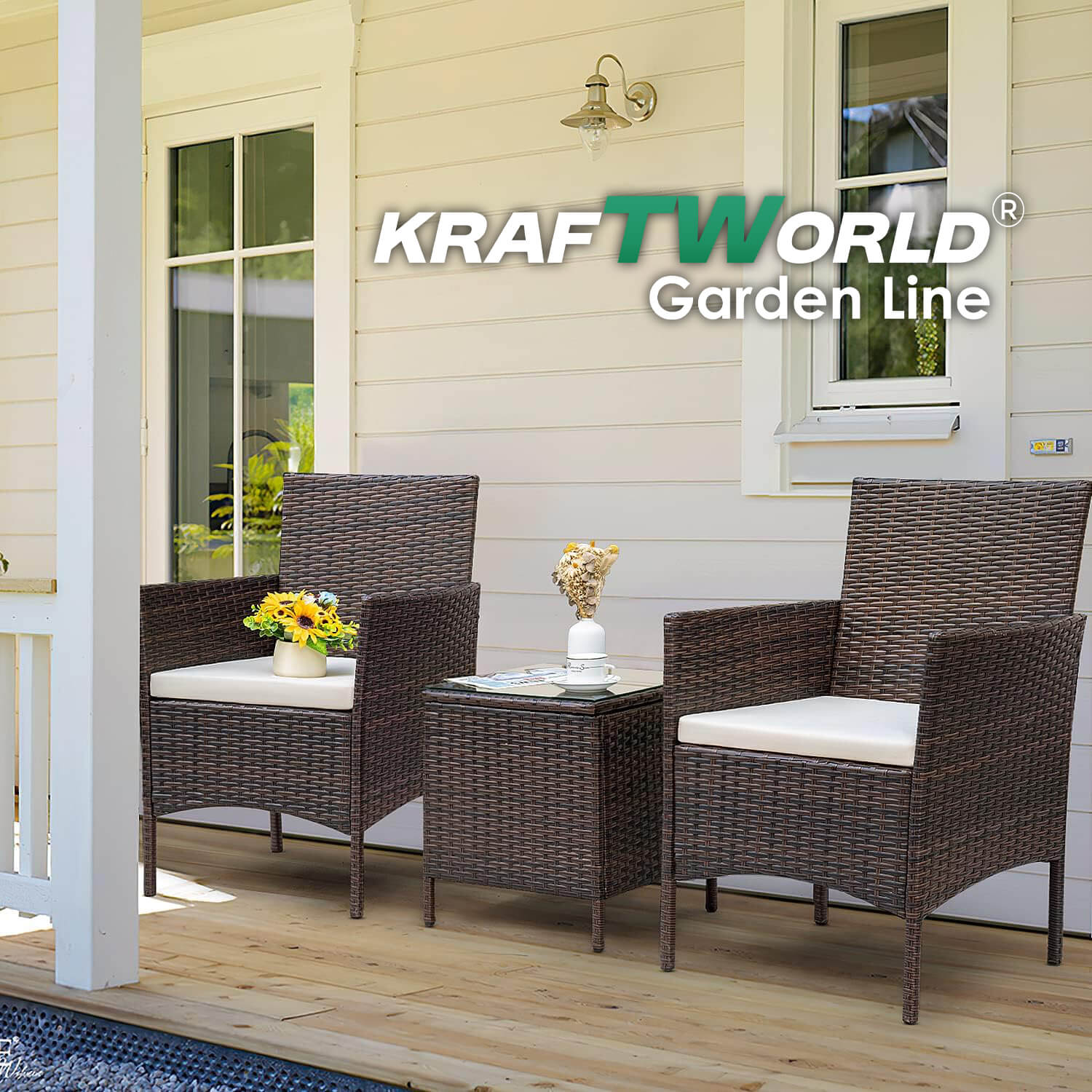 Луксозен Ратанов Комплект 2 Кресла и Маса Kraftworld Garden два стола и маса – UV и водоустойчиви МЕБЕЛИ Луксозен Ратанов Комплект 2 Кресла и Маса Kraftworld Garden два стола и маса - UV и водоустойчиви - Image 3