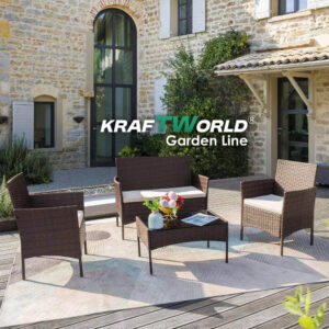 Alternative view of Луксозни Градински Мебели Kraftworld Garden – 2 кресла, диван и маса – Ратанов Комплект