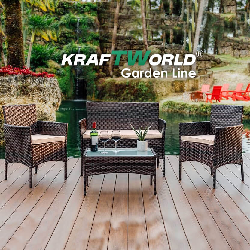 Луксозни Градински Мебели Kraftworld Garden – 2 кресла, диван и маса – Ратанов Комплект ГРАДИНСКИ МЕБЕЛИ Луксозни Градински Мебели Kraftworld Garden – 2 кресла, диван и маса – Ратанов Комплект - Image 16