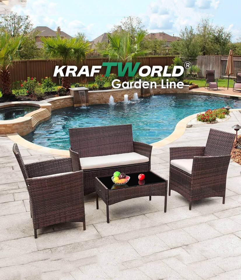 Луксозни Градински Мебели Kraftworld Garden – 2 кресла, диван и маса – Ратанов Комплект ГРАДИНСКИ МЕБЕЛИ Луксозни Градински Мебели Kraftworld Garden – 2 кресла, диван и маса – Ратанов Комплект - Image 12