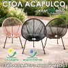 Дизайнерски стол Acapulco с метална конструкция и PVC оплетка