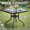 Квадратна градинска маса 80×80 см Sorento с отвор за чадър